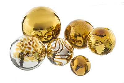 Glass Ball Amber Speckled