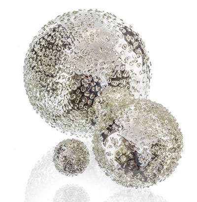 Glass Balls Silver Iced