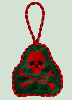 Jolly Roger Red and Green Ornament