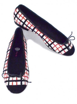 Ballet Flats Black White and Red