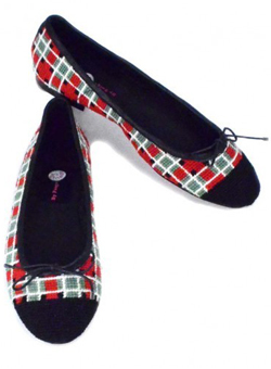 Ballet Flats Red Black and Green