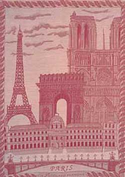 LJF Tea Towels - France - Paris - Red