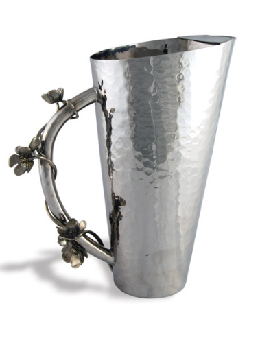 Pitcher - Blossom, Hammered Pewter