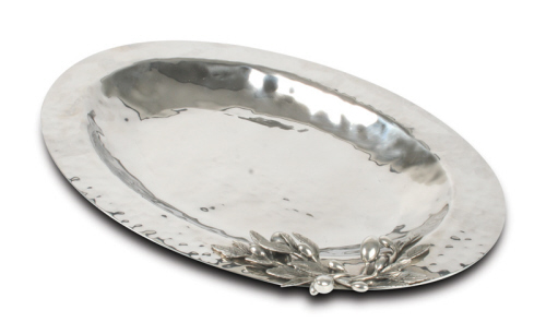 Hammered Tray - Olive